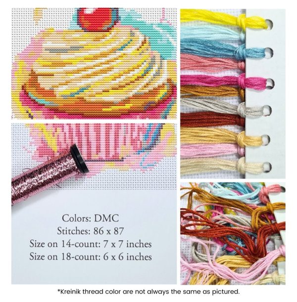 Yummy Cupcake Cross Stitch Kit Hot on Sale