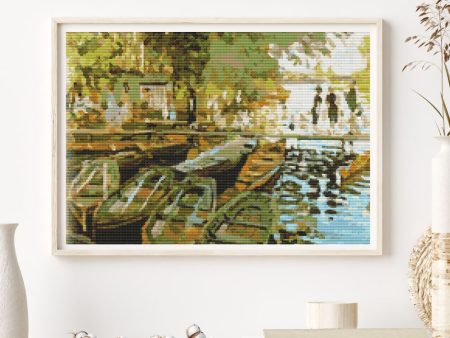 Bathing at La Grenouillere Cross Stitch Kit on Sale