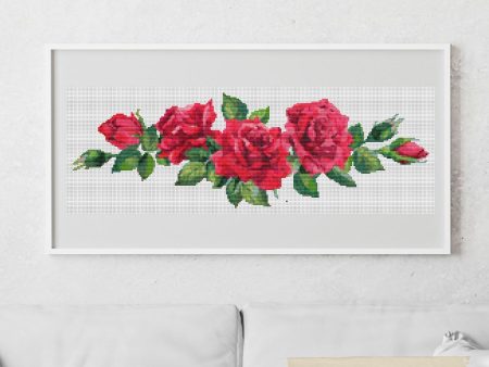 Red Roses Cross Stitch Pattern For Sale