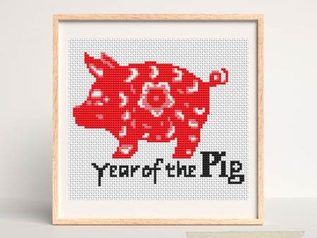 Year of the Pig Cross Stitch Pattern Discount