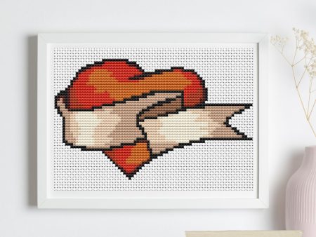 My Heart Cross Stitch Pattern Hot on Sale