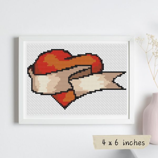 My Heart Cross Stitch Pattern Hot on Sale