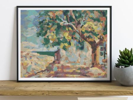 The House with Linden Tree Cross Stitch Pattern Fashion