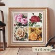 Four Squares featuring Roses Cross Stitch Kit For Discount