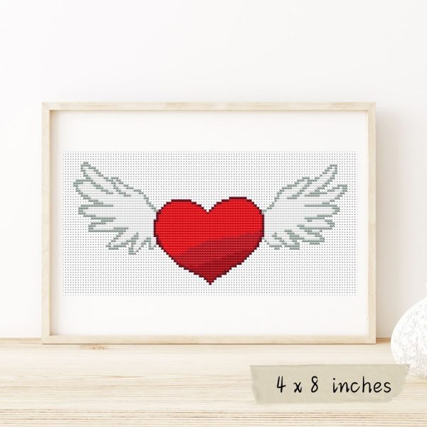 Winged Heart Cross Stitch Pattern Cheap