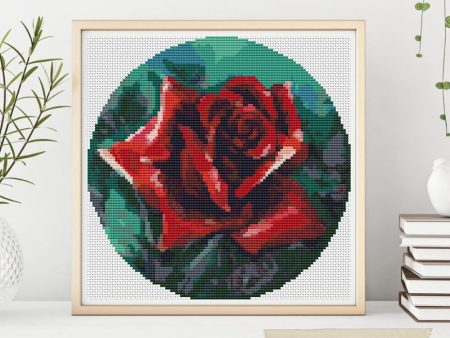 The Red Rose Cross Stitch Pattern Online Hot Sale