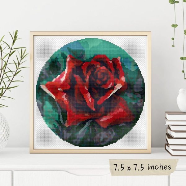 The Red Rose Cross Stitch Pattern Online Hot Sale