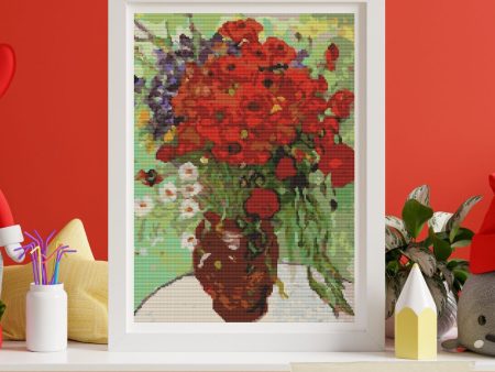 Red Poppies and Daisies Cross Stitch Kit Online Sale