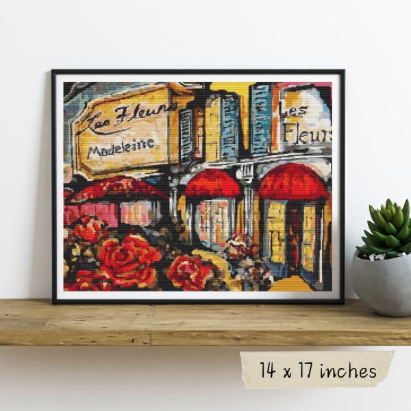 Paris Flower Market Cross Stitch Kit Fashion