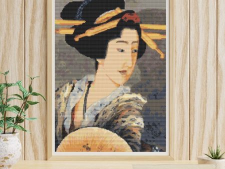 Portrait of A Woman Holding a Fan Cross Stitch Kit Online Sale