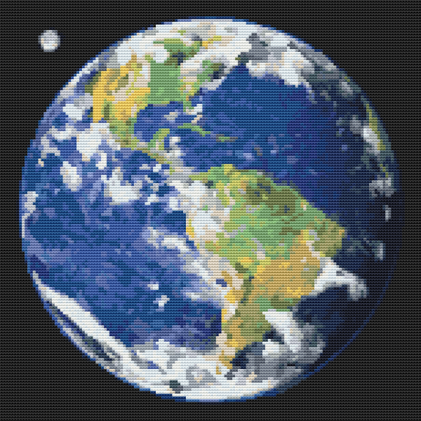 Earth Cross Stitch Pattern (SPACE01) Fashion