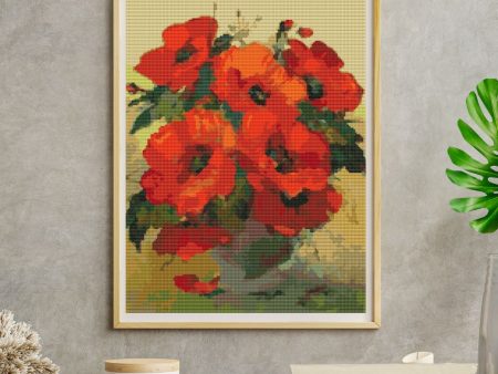 Poppies in a Vase Cross Stitch Kit Online