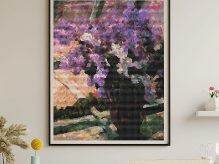 Lilacs in a Window Cross Stitch Kit Online Hot Sale