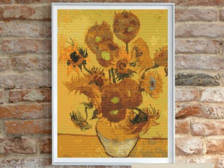 Still Life Vase with Fifteen Sunflowers Cross Stitch Kit For Discount