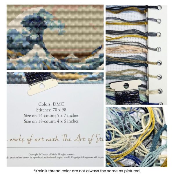 The Great Wave off Kanagawa Mini Cross Stitch Kit Supply