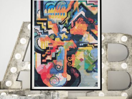 Colored Composition Homage to Johann Sebastian Bach Cross Stitch Kit Fashion