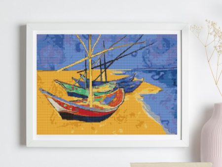 Boats on a Beach Cross Stitch Kit Discount