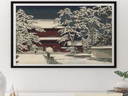 Zojoji Temple in Snow Cross Stitch Kit Sale