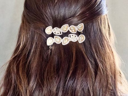 Almond Ruby Pearl Stone Barrette For Discount