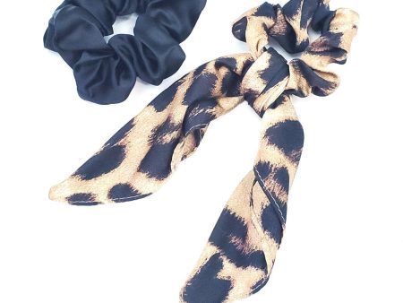 Leopard Bow Scrunchie and Hair Super Scrunchie Set Sale