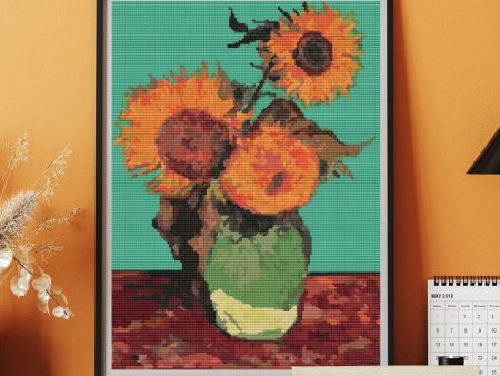 Vase with Three Sunflowers Cross Stitch Kit Online Sale