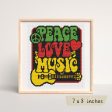 Peace, Love and Music Cross Stitch Kit Supply