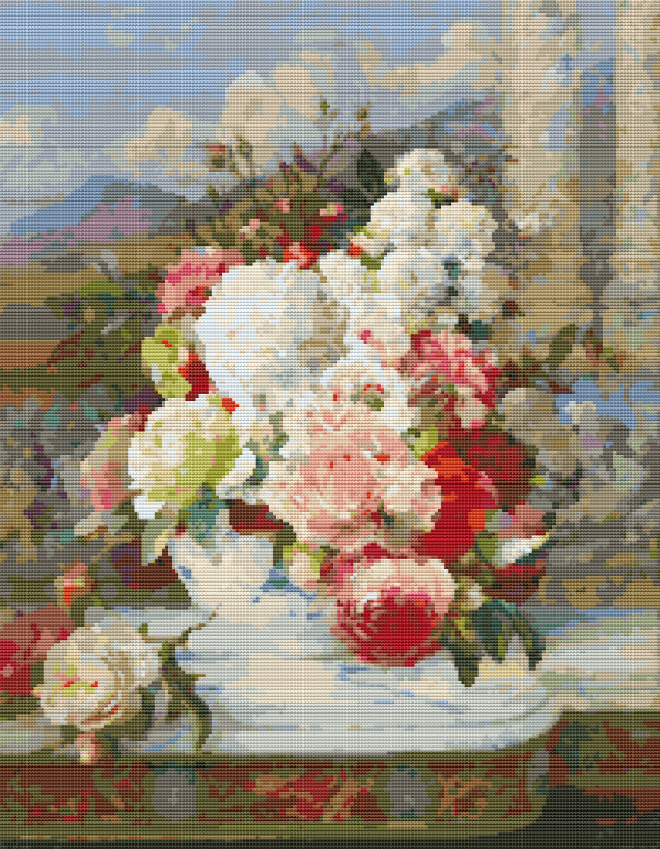 Roses on a Marble Ledge Cross Stitch Kit For Sale