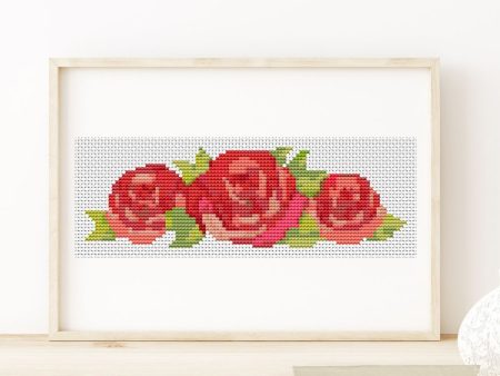 A Trio of Red Roses Cross Stitch Kit Discount