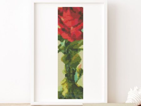 Red Rose Bookmark Cross Stitch Kit Cheap