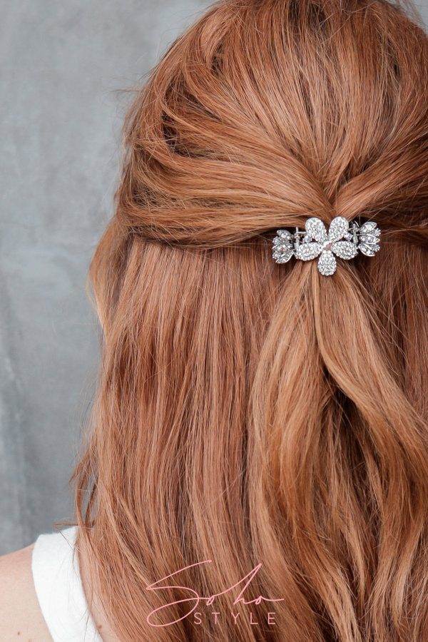 Ombre Crystal Flower Hair Jaw Sale