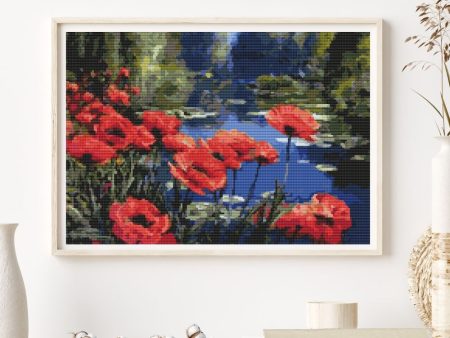 Poppies by the Pond Cross Stitch Kit For Discount