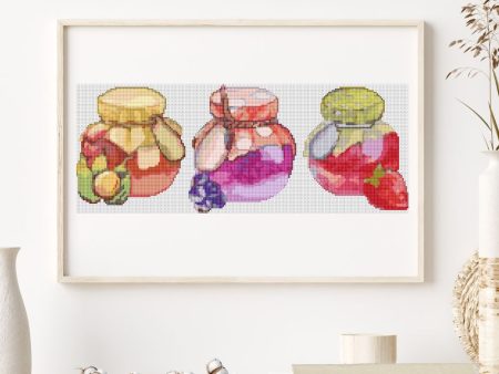 Panel Series featuring Jam Jars Cross Stitch Pattern Online now