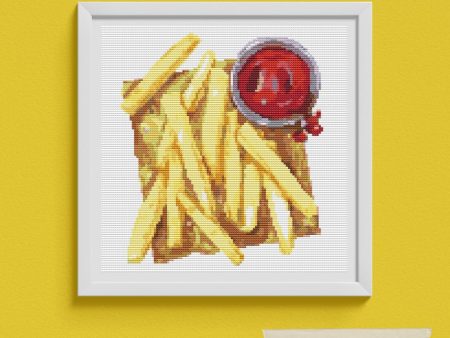 French Fries and Sauce Cross Stitch Kit Supply