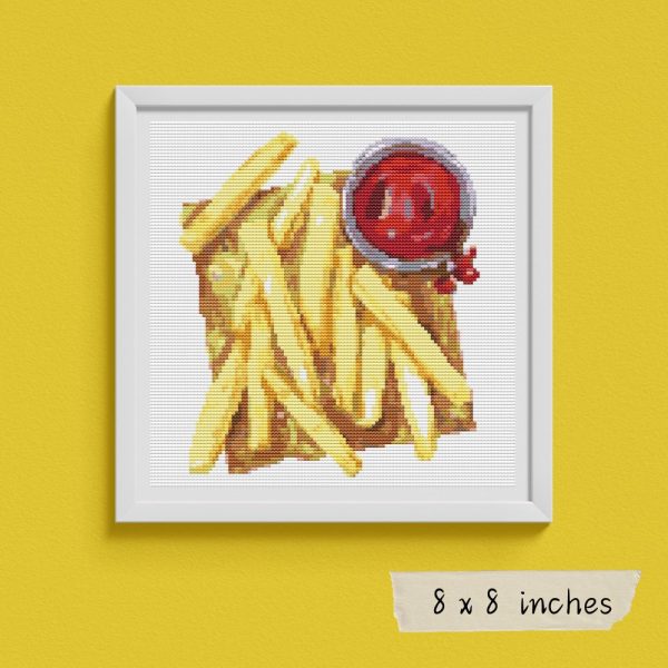 French Fries and Sauce Cross Stitch Kit Supply