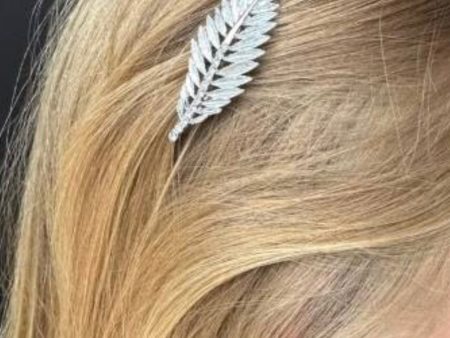 Metal leaf hair barrette For Sale