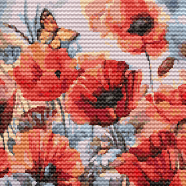 Poppies in Bloom Cross Stitch Kit Online