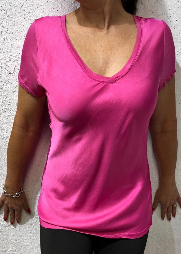 Added Touch  Select  Short Sleeve V-Neck -Fuchsia For Sale