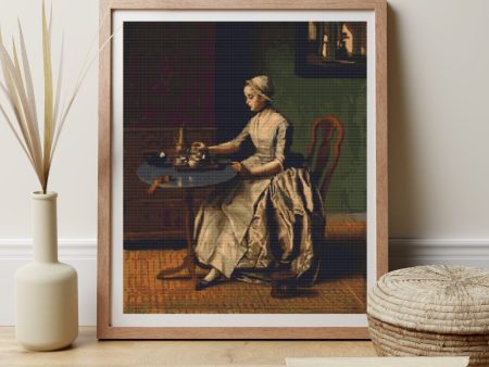 A Dutch Girl at Breakfast Cross Stitch Pattern Fashion