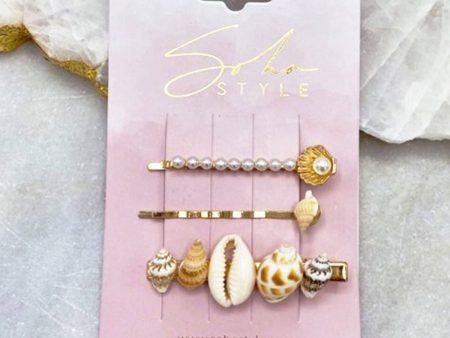 Mermaid Seashell Clip and Bobby Pin 3PCS Set Online Sale