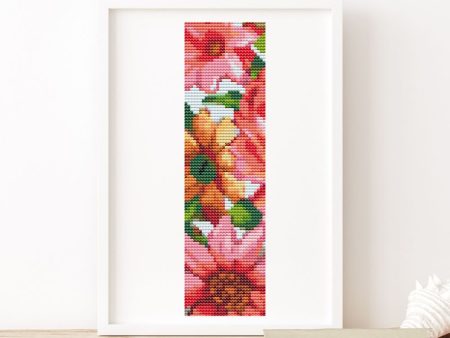 Red and Yellow Flowers Bookmark Cross Stitch Kit Fashion