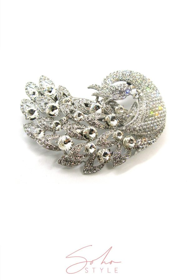 Crystal Peacock Statement Barrette Online