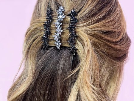 Water Fog Flower Crystal Hair Barrettes Online now