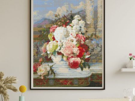 Roses on a Marble Ledge Cross Stitch Kit For Sale