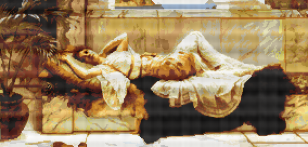 Reclining Girl Cross Stitch Kit Online