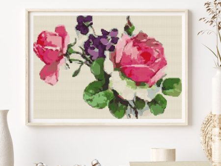 Pink Roses Cross Stitch Kit For Discount