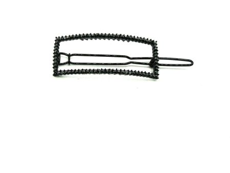 Serrated Metal Square Barrette For Sale