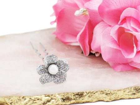 Crystal Flower Hair Stick Hot on Sale