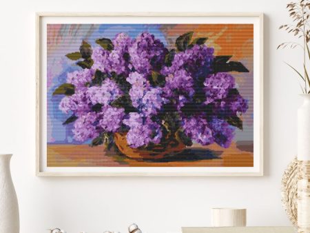 Lilacs in a Vase Cross Stitch Kit Hot on Sale