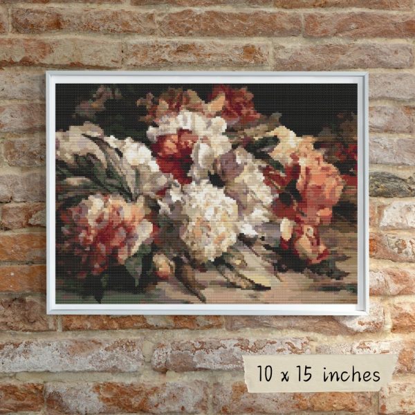 Peonies Cross Stitch Kit Cheap