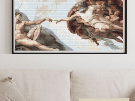 The Creation of Adam Cross Stitch Kit For Cheap